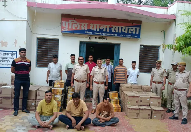 सायला पुलिस की बड़ी कार्रवाई, 101 कार्टून अवैध शराब जब्त