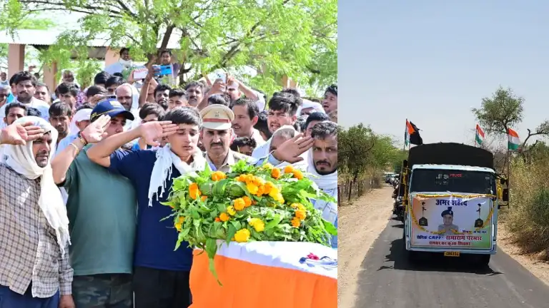 नम आंखों से दी शहीद CRPF जवान रामाराम माली को विदाई