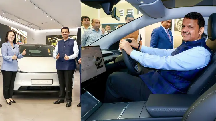Tesla का पहला शोरूम मुंबई में खुला, CM फडणवीस ने किया उद्घाटन