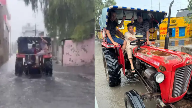 Pali: बारिश के हालात का कलेक्टर-एसपी ने ट्रैक्टर से लिया जायजा, जल निकासी के निर्देश