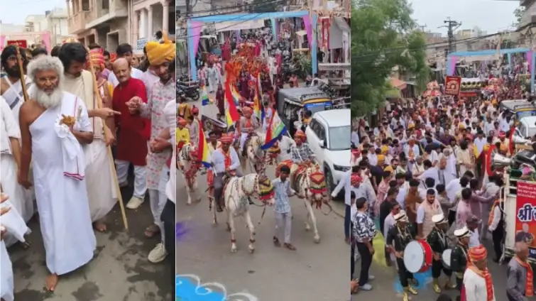 Barmer: नगर प्रवेश शोभा यात्रा में आस्था का उमड़ा जनसैलाब